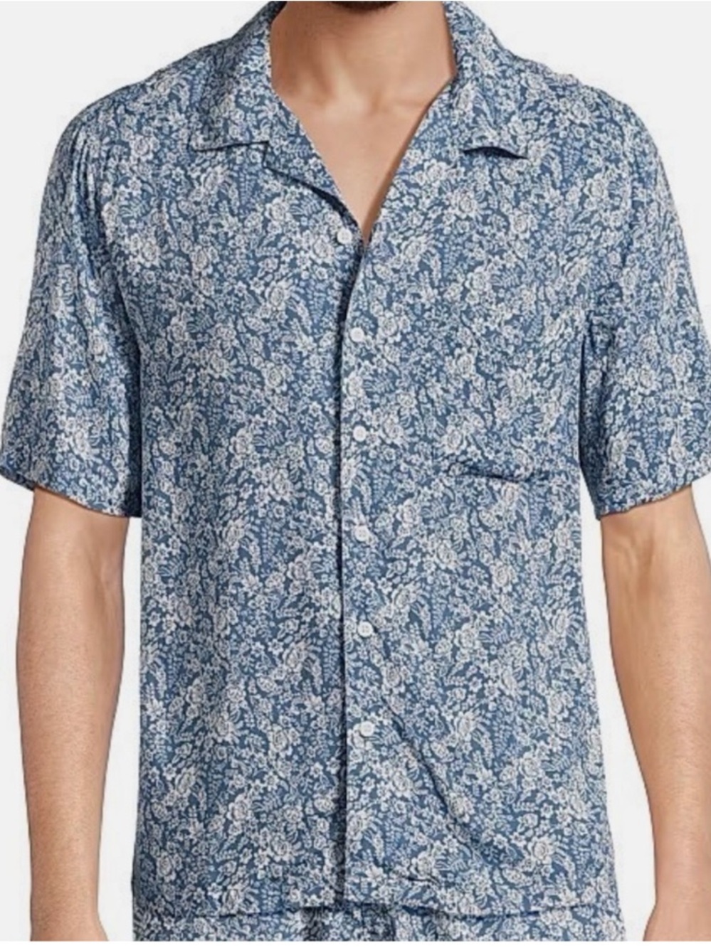 Onia Men’s Size L Viscose Vacation Shirt Blue Ratti Floral toile NWT $195